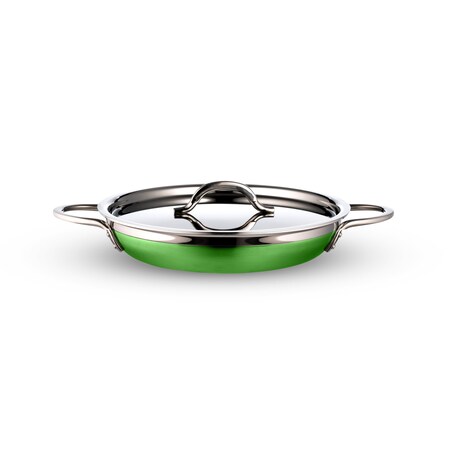 Bon Chef Country French 2 Saute Pan/Skillet W/Cover Dbl Handle  11 3/4"X2 3/8"  3 Qt 4 Oz - Lime 71306-CF2-L